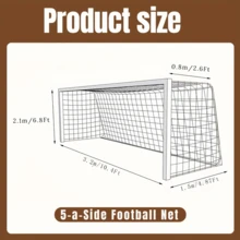 1 个足球球门网，标准尺寸，PE 材质，适用于足球比赛训练、场地练习、足球训练辅助工具，易于安装且耐用的足球球门替换网（不含球门柱） - 白色 - 查看 8