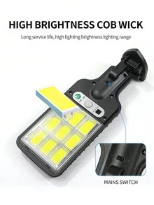 1pc High Power Solar Wall Light, All-Year-Round Bright Outdoor Waterproof Lighting Fixture, Suitable For Yard, Villa, Patio Illumination, Exterior Wall Decor, Providing Powerful Lighting Coverage For Various Scenarios And Stable Illumination Throughout The Year - Black - View 5