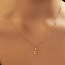 قلادة من الفولاذ المقاوم للصدأ بتصميم الهلال والنجمة الذهبية، قلادة نجمة خماسية القرن، تميمة دينية، مجوهرات عقد - 3 نجوم - مشاهدة 3