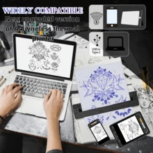 MAIBAFANG The M8 Portable Tattoo Stencil Printer Is A Specialized Tattoo Printer That Comes With 6 Sheets Of Tattoo Transfer Paper And 6 Sheets Of A4 Thermal Paper. It Is Suitable For Both Tattoo Artists And Beginners And Is Compatible With Mobile Phones, Tablets, And PCs. Ideal For Home Use. - 黑色 - 查看 3