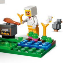 LEGO Minecraft Granja de Pollos Juguete de Construcción y Juego de Interpretación para Niños y Niñas - Conjunto de Juego y Figuras de Juguete de Videojuego para Niños, de 7+ Años - Con Minifigura de Ventilador de Pollo - Regalo de Cumpleaños - 21585