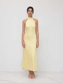 优雅露背夏季度假礼服派对 - 金色 - 查看 4