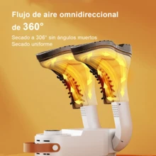 Secador de zapatos inteligente con temperatura constante Circulación de aire caliente para un secado rápido Esteriliza y desodoriza Apagado automático programable Diseño plegable y portátil Funcionamiento silencioso Apto para uso doméstico y de viaje Ahorra energía y espacio El regalo perfecto para estas fiestas. - Blanco - Ver 3