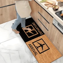 1pc Airplane Themed Printed Rug, Faux Wool Mat - Highly Absorbent, Easy To Clean, Suitable For Home Decor, Farmhouse, Entryway, Indoor, Room, Kitchen, Dining Room, Small Office/Home Office, Sink, Laundry Room, Doormat, Kitchen Mat, Non-Slip Mat - Multicolor - View 8