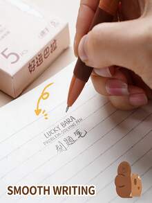 5pcs Retractable Ballpoint Pens With Creative Capybara Pattern, 0.5mm Fine Tip, Suitable For Women, Students, Office Supplies, Daily Writing And Other Occasions - Kapibala Pattern - View 6