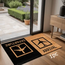 1pc Airplane Themed Printed Rug, Faux Wool Mat - Highly Absorbent, Easy To Clean, Suitable For Home Decor, Farmhouse, Entryway, Indoor, Room, Kitchen, Dining Room, Small Office/Home Office, Sink, Laundry Room, Doormat, Kitchen Mat, Non-Slip Mat - Multicolor - View 12