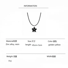 Flower Charm Necklace Valentines - Black - View 6