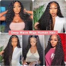 bling hair Drawstring Deep Wave 13x6 Lace Glueless Wigs Human Hair 32 Inch Wear And Go 6x4 9x6 Lace Closure Glueless Human Hair Wigs For Women Invisible Strap 13x6 13x4 Deep Wave Human Hair Lace Front Wigs Pre Plucked 13x4 13x6 Deep Wave Lace Front Human Hair Wigs Natural Black 200% Density Brazilian Deep Wave Virgin Human Hair Wigs For Women Beginner Friendly Natural Black Everyday Party Use Needed Long Black Wig Versatile Hairpiece Sleek Hairstyle Realistic Hairpiece Beauty Accessory Beginner Friendly For Sports, Vacation, Halloween, Christmas, Festivals, Proms, Outdoor, Cosplay, Campus, School, Beach, Wedding, Camping, Holiday, Summer Outfits, Charming, Elegant, Casual, Y2K Fashion, SS25 Styles, For Daily Use - Natural Black - View 10