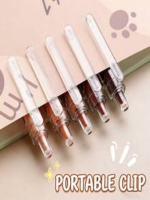 5pcs Retractable Ballpoint Pens With Creative Capybara Pattern, 0.5mm Fine Tip, Suitable For Women, Students, Office Supplies, Daily Writing And Other Occasions - Kapibala Pattern - View 4