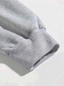 女士休闲长袖圆领卫衣，印花图案，面料柔软舒适，可机洗，春秋季上衣，套头连帽衫，时尚宽松版型