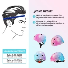 Casco Bicicleta para Niños Casco para Bici Skateboard Patinaje Ciclismo Monopatin Casco Infantil Tamaño Ajustable Casco de Scooter Equipo de Proteccion de para Deportesdh - Rosa - Ver 4
