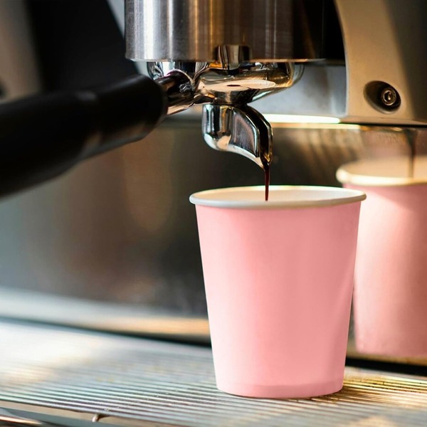 100个/套 9盎司/270毫升 粉色一次性纸杯，适用于生日派对、家庭聚会、野餐、派对装饰