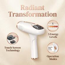 (Phích cắm Anh) Máy triệt lông không đau, triệt lông bằng laser, triệt lông IPL, dùng được cho cả nam và nữ, triệt lông vĩnh viễn tại nhà 3 trong 1, 5 cấp độ nâng cấp, 999.990 lần nháy, thích hợp cho toàn thân, nách, lưng, chân, tay, mặt, vùng bikini, thiết kế có dây, giúp giảm sự phát triển của lông. - Xem 4