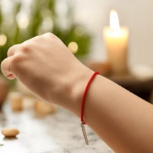 Red Thread Bracelet For Luck And Protection, Satin Cord, Adult, Children's And Baby Sizes, With Adjustable Clasp. - Đỏ - Xem 5