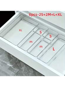 Hộp đựng đồ trong suốt 9/6/1 chiếc, hộp đựng mỹ phẩm, hộp đựng đồ dùng văn phòng và các vật dụng khác, quà tặng mùa hè cho các cô gái. - trắng - Xem 9