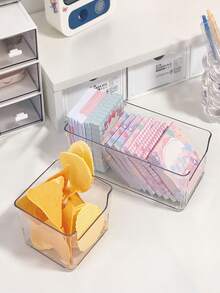 2/6/9pcs Combination Drawer Desktop Makeup Storage Box, Transparent Plastic Drawer Organizer, Versatile, Transparent Vanity Organizer, Elegant Storage Box, Desk Drawer Divider Organizer For Cosmetics, Jewelry, Makeup Storage. For Kitchen, Bedroom, Bathroom, Office, Storage. - Clear - View 6