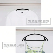 10个植绒衣架，家用，防滑无缝，半圆形设计，专为整理衣物而设计 - 彩色 - 查看 4