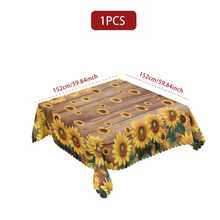 1pc/36pcs Sunflower Anti-Wrinkle Tablecloth For Spring/Summer, Embossed Edge, Rectangular/Round, Multiple Sizes, Polyester Fabric, Indoor Dining/Outdoor Party - 04 - View 12