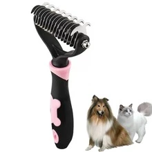 2-Sided Pet Grooming Brush, Dog Deshedding Tool, Cat & Dog Undercoat Rake, Long Hair Dematting Comb, Reduces Shedding, Suitable For Small, Medium And Large Dogs And Cats - Multicolor - View 7
