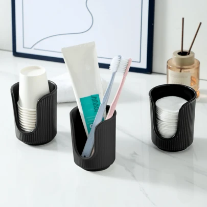 1/2pcs Simple Plastic Disposable Cup Holder (Single/Double Slot) - Suitable For Desktop Cup Rack In Kitchen/Office/Cafe, Multifunctional Home & Commercial Cup Organizer