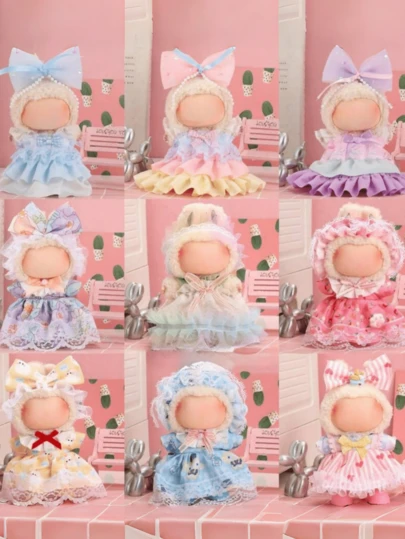 一套公主娃娃换装套装，包括连衣裙、装饰服装和适合第一代、第二代、第三代娃娃的可爱替换衣服（不含娃娃和鞋子）