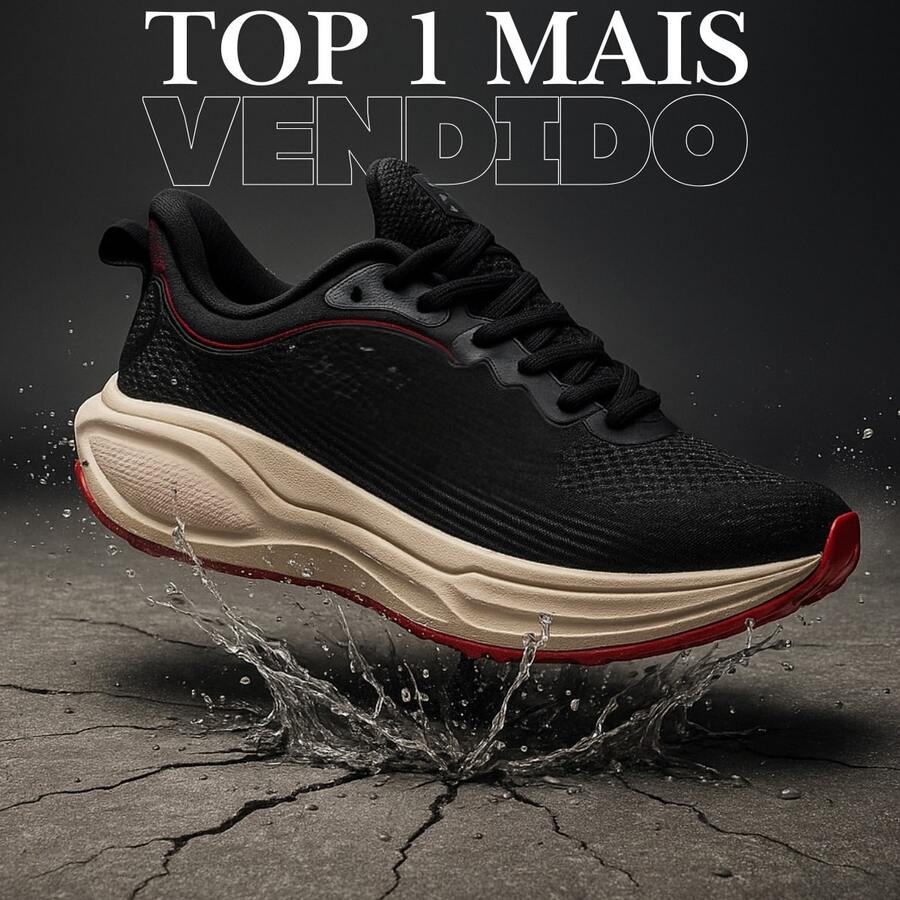 Tênis Masculino Esportivo PRETO Caminhada, Corrida e Academia | Confortável e Amortecido | 34-43