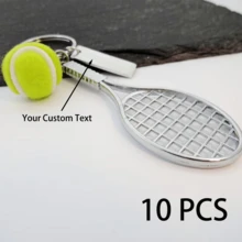 Llavero personalizado de raqueta de tenis - Regalo de Navidad para entusiastas del deporte, llavero de tenis exquisito, mini raqueta de tenis linda, accesorio favorito para fans del tenis, opción ideal para amantes del tenis - Plateado - Ver 10