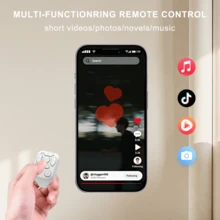 Multifunctional Ring Remote Control, Round Design, Suitable For Phone Selfie Shutter, Can Control Phone Or Tablet Page Turning, Volume Adjustment, Pause And Other Functions, Supports , IOS And Android Systems. Built-In 30mAh Battery - Multicolor - View 9