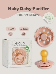 1pc Baby Flower Pacifier, Natural Soft Latex Nipple, Simulates Breastfeeding, Soothes 0-18 Months Infants, Breastfeeding Pacifier - Multicolor - View 16