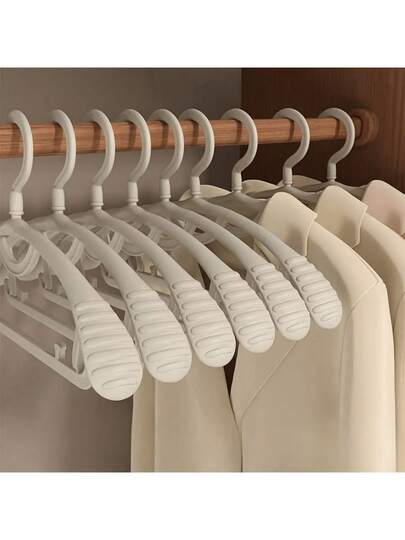 1pc/3pcs Plastic Hangers, Extra Thick, Wide Shoulder, 360-Degree Rotating Hook, Non-Slip Clothes Hanger, For Adult Garments, Wide Shoulder Non-Slip No-Mark Thickened Clothes Hanger, Home Use - Built For Gentle Garment Care, Maximized Load-Bearing Strength, Seamless Fit For Suits, Jackets, Dresses, Coats, And Everyday Wardrobe, Space-Saving Design For Organised Closet, Plastic Construction, No-Slip Grippy Edges Ensure Garments Stay Put, Easy To Clean And Maintain, Ideal For Travel And Home Storage