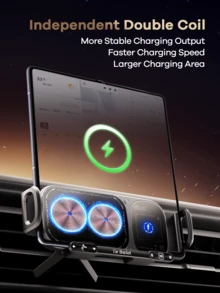 REMAX Sạc nhanh không dây 15W cho ô tô với chức năng mở rộng và xoay một chạm; Phù hợp với mọi loại điện thoại thông thường/điện thoại gập; Bộ sạc Type-C tương thích với Apple/Android; Phụ kiện cần thiết cho điện thoại gập; Đồ dùng cho ô tô; Phụ kiện ô tô khi đi du lịch - SD01 - Xem 4