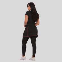 Women's Fitness Set, Evangelical Fashion, With Pocket, Workout Set, Leggings And Top - 黑色 - 查看 2