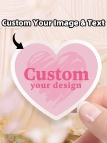 1-96张定制心形贴纸 - 透明防水防油贴纸，可定制照片、图案、标志和文字，适用于节日装饰、生日礼物、新年礼物、礼品包装、信封、情侣、家人、父母、朋友等 - 非常适合婚礼、情人节、母亲节、父亲节、生日派对、周年纪念日 - 多色2 - 查看 2