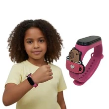 Relófio Infantil Capivara Digital Aprova de água Menina Fofo - Rosa chiclete - Visão 2
