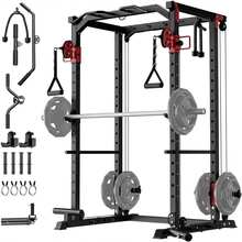 CuisinSmart Power Cage,1200LBS Multi-Function Power Cage,Power Rack For Home Gym With Dual Pulley Systems&More Training Attachments, Weight Workout Machine - màu đen - Xem 1