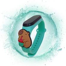 Cute Digital Capybara Children's Watch, Waterproof, For Girls - Green - View 6