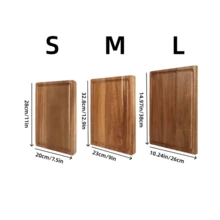 1pc Large Wooden Kitchen Cutting Board, Thick Bamboo Meat Chopping Board, Cheese & Board, Bamboo Vegetable Cutting Board With Juice Groove And Handle, Kitchen Supplies - Multicolor - View 3