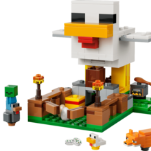 LEGO Minecraft Granja de Pollos Juguete de Construcción y Juego de Interpretación para Niños y Niñas - Conjunto de Juego y Figuras de Juguete de Videojuego para Niños, de 7+ Años - Con Minifigura de Ventilador de Pollo - Regalo de Cumpleaños - 21585