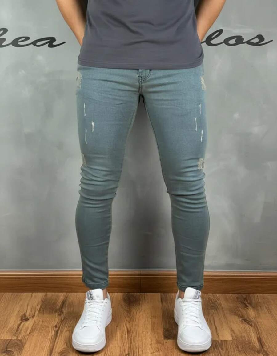 Basic Super Skinny Premium Jeans 01 - Gris Claro - Ver 1