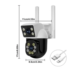 6MP WiFi Security Camera, Dual Lens, 4X Digital Zoom, AI Human Detection, Outdoor Safety PTZ IP Camera - Multicolor - View 8