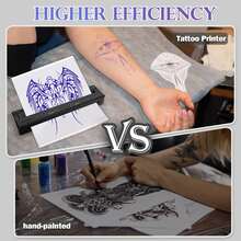 MAIBAFANG The M8 Portable Tattoo Stencil Printer Is A Specialized Tattoo Printer That Comes With 6 Sheets Of Tattoo Transfer Paper And 6 Sheets Of A4 Thermal Paper. It Is Suitable For Both Tattoo Artists And Beginners And Is Compatible With Mobile Phones, Tablets, And PCs. Ideal For Home Use. - 黑色 - 查看 4