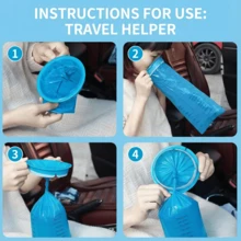 5 Pcs Purple Disposable Emesis Bags Purple Vomit Bags With Rim 1000ml Leakproof Barf Bags For Car Motion Sickness Travel Morning Sickness Nausea Relief Portable Waste Disposal Bags For Pregnant Women Hospital Taxi Essentials - Bộ 5 chiếc màu tím - Xem 5