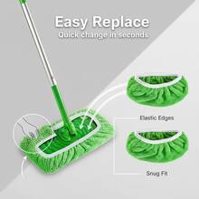 5-Piece Set Of Heavy-Duty Reusable Mop Pads (Excluding Mop) -10.8-Inch Oversized Washable Microfiber Cleaning Pad, Suitable For Both Dry And Wet Cleaning Replacement Pads For Hardwood, Ceramic Tiles, And Vinyl Flooring (5-Piece Set), Compatible With Multiple Mop Machines, Wear-Resistant Fabric Structure, High-Quality Materials, Suitable For Busy Families To Use ZZ8J - 藍色 (27.5*15.5吋) - 查看 6