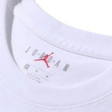 Nike Jordan Printed Logo Crew Neck Retro American Style Short Sleeve T-Shirt, White - 白色 - 查看 5