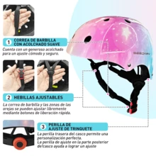 Casco Bicicleta para Niños Casco para Bici Skateboard Patinaje Ciclismo Monopatin Casco Infantil Tamaño Ajustable Casco de Scooter Equipo de Proteccion de para Deportesdh - Rosa - Ver 5
