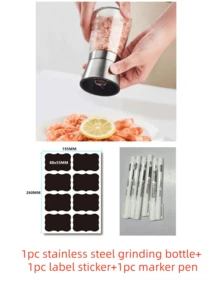 Pepper Grinder, Household Sea Salt Ginder, Glass Spice Grinder, Manual Pepper Mill, Spice Crusher, Reusable Spice Bottle For BBQ Picnic Camping, Kitchen Gadgets, Valentine's Day Gifts(Random Color)