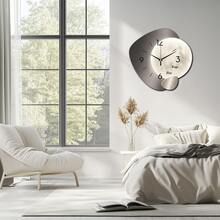 1 Set Thick Wooden Decorative Clock, Creative Wall Clock, Modern Design With Arched Metal Frame And White Background, Available In 11.81" Or 15.75", Battery Operated (Batteries Not Included), Perfect For Bedroom, Living Room, Study, Balcony, Great Gift For Christmas, New Year, Mother's Day, Father's Day, Wedding, Friends, And Home Decor - Moonlight Color - View 6