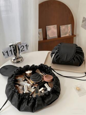 1pc Bathroom Drawstring Toiletry Bag For Women, Portable Large Capacity Storage Bag, New Creative Storage Bag, High-End Travel Storage Bag, Multifunctional Makeup Bag