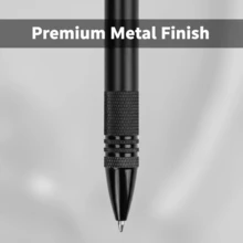 1.0mm Medium Black Metal Ballpoint Pen - Smooth Writing Black Ink Ballpoint Pen | High-End Durable Retractable Pen For School, Home And Office - Black - View 3