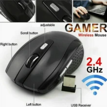 Ergonomic 2.4GHz Wireless Gaming Mouse With USB Receiver - Comfortable Design, Streamlined Curved Fit, Red And Black Options, Perfect For Gaming, Office And Entertainment, Portable Computer Mouse - Black - View 5